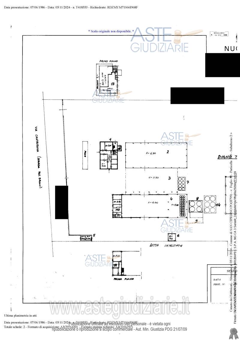 Planimetria del bene