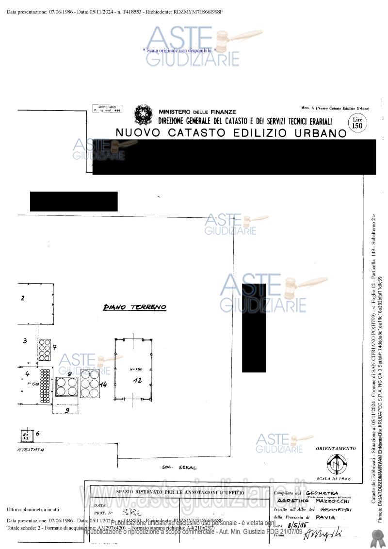 Planimetria del bene