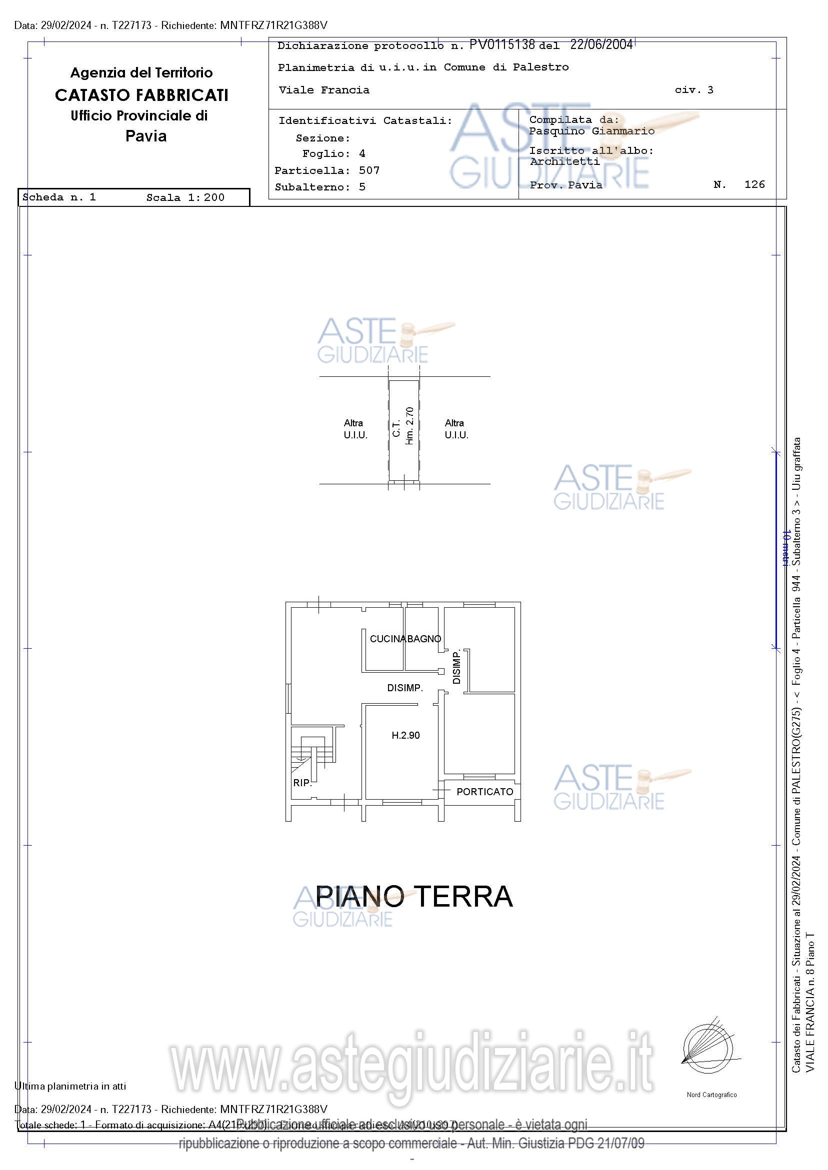 Planimetria del bene
