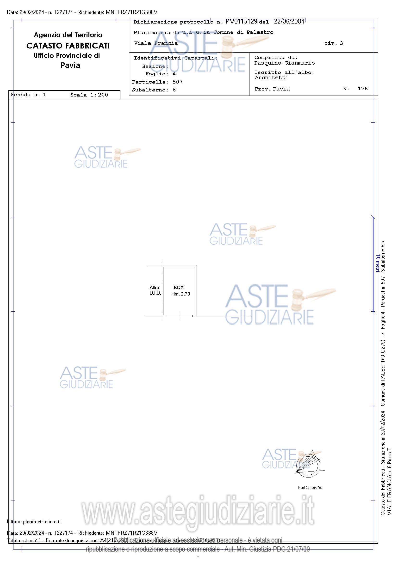 Planimetria del bene