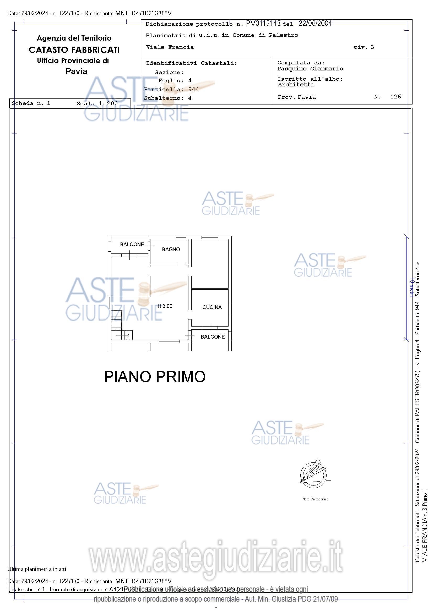 Planimetria del bene