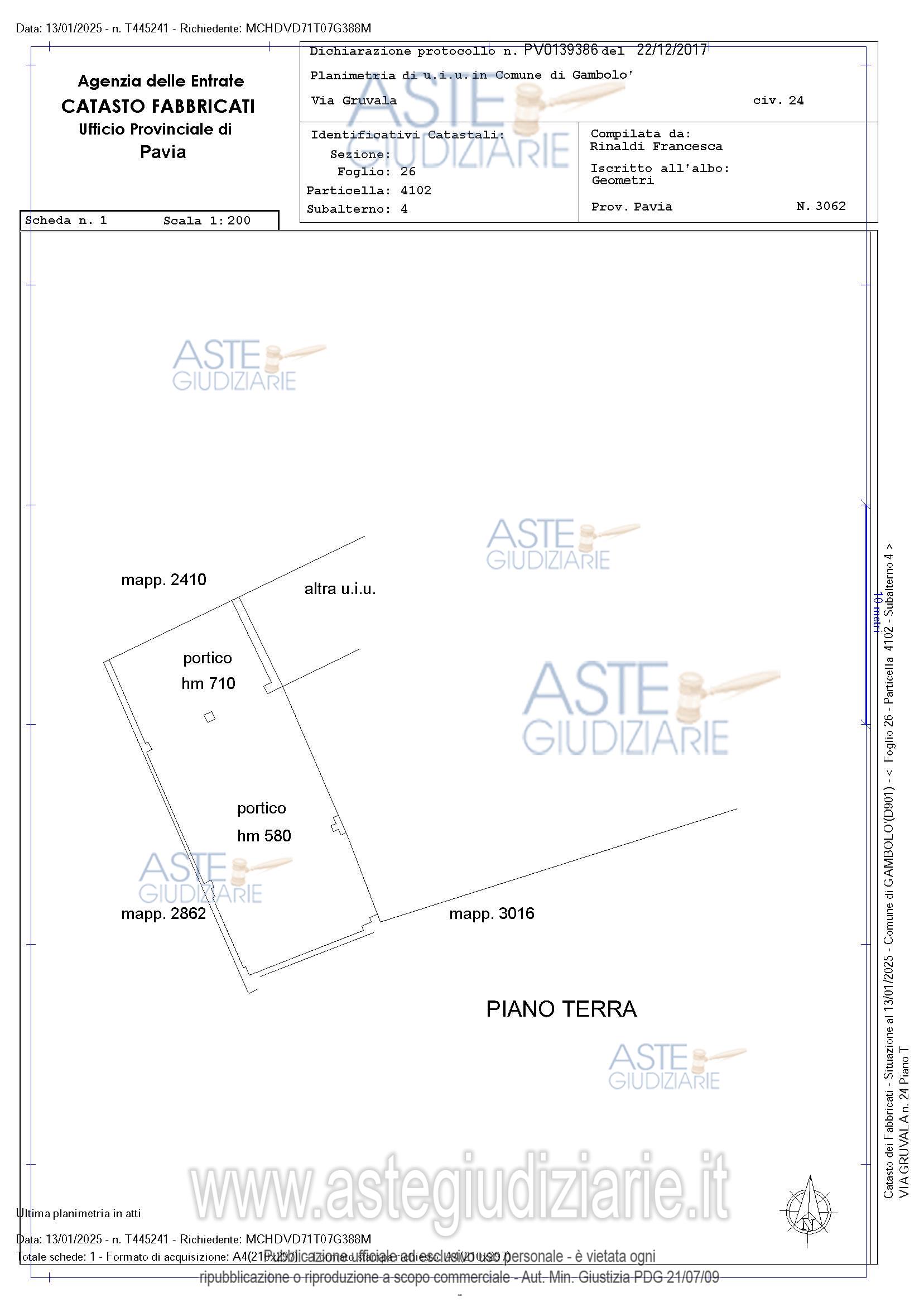 Planimetria del bene