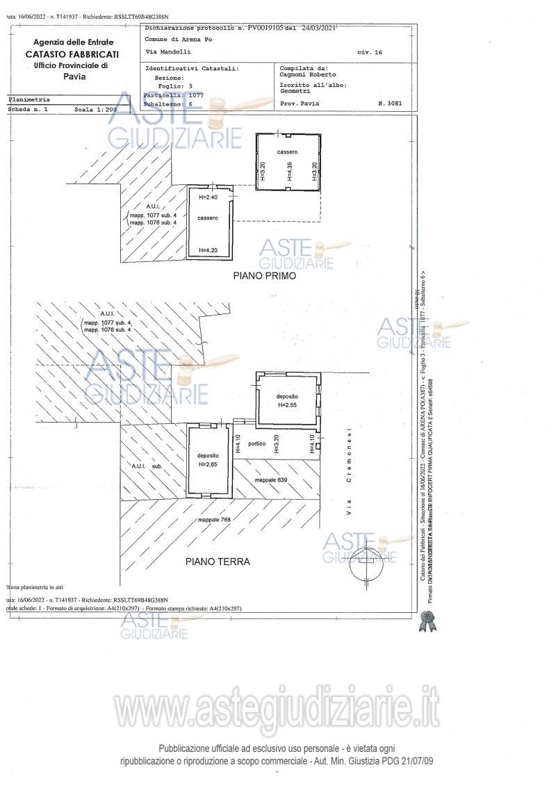 Planimetria del bene