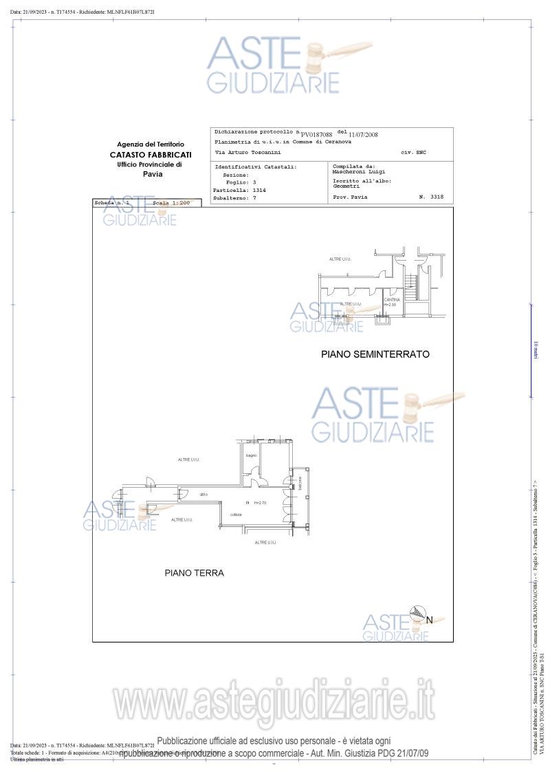 Planimetria del bene