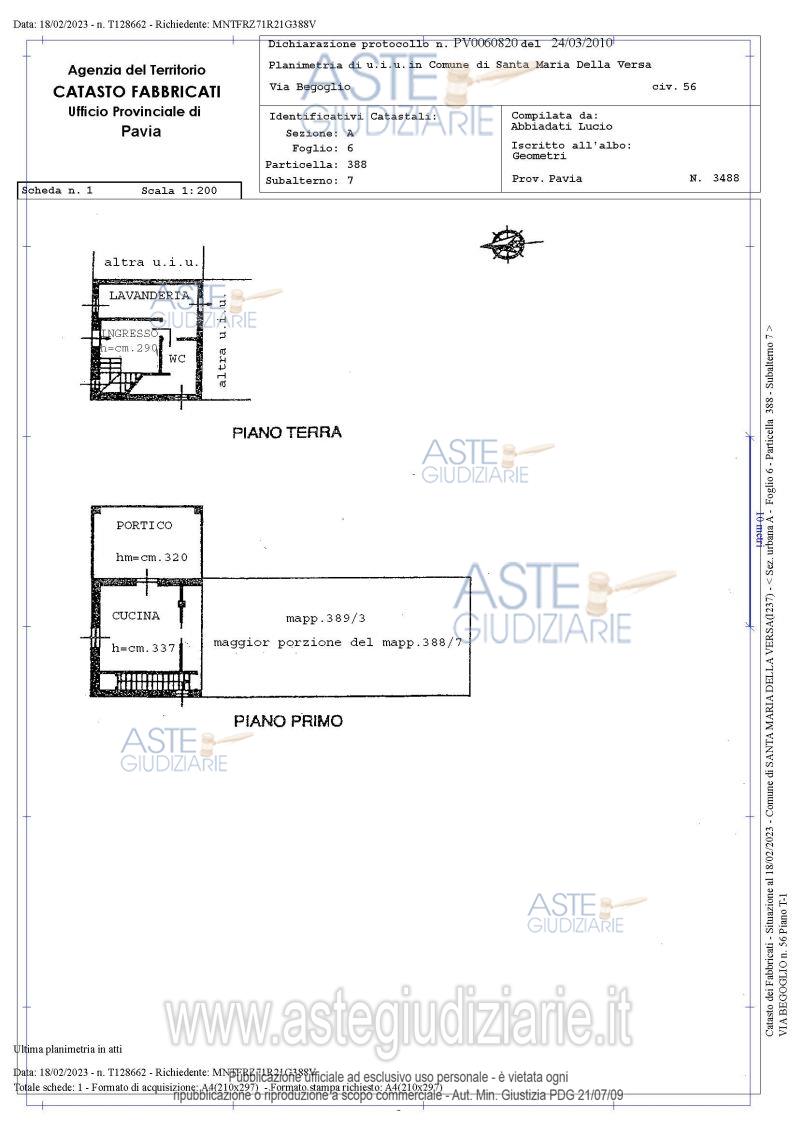 Planimetria del bene
