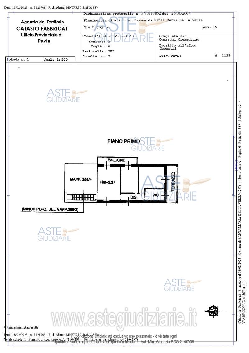 Planimetria del bene