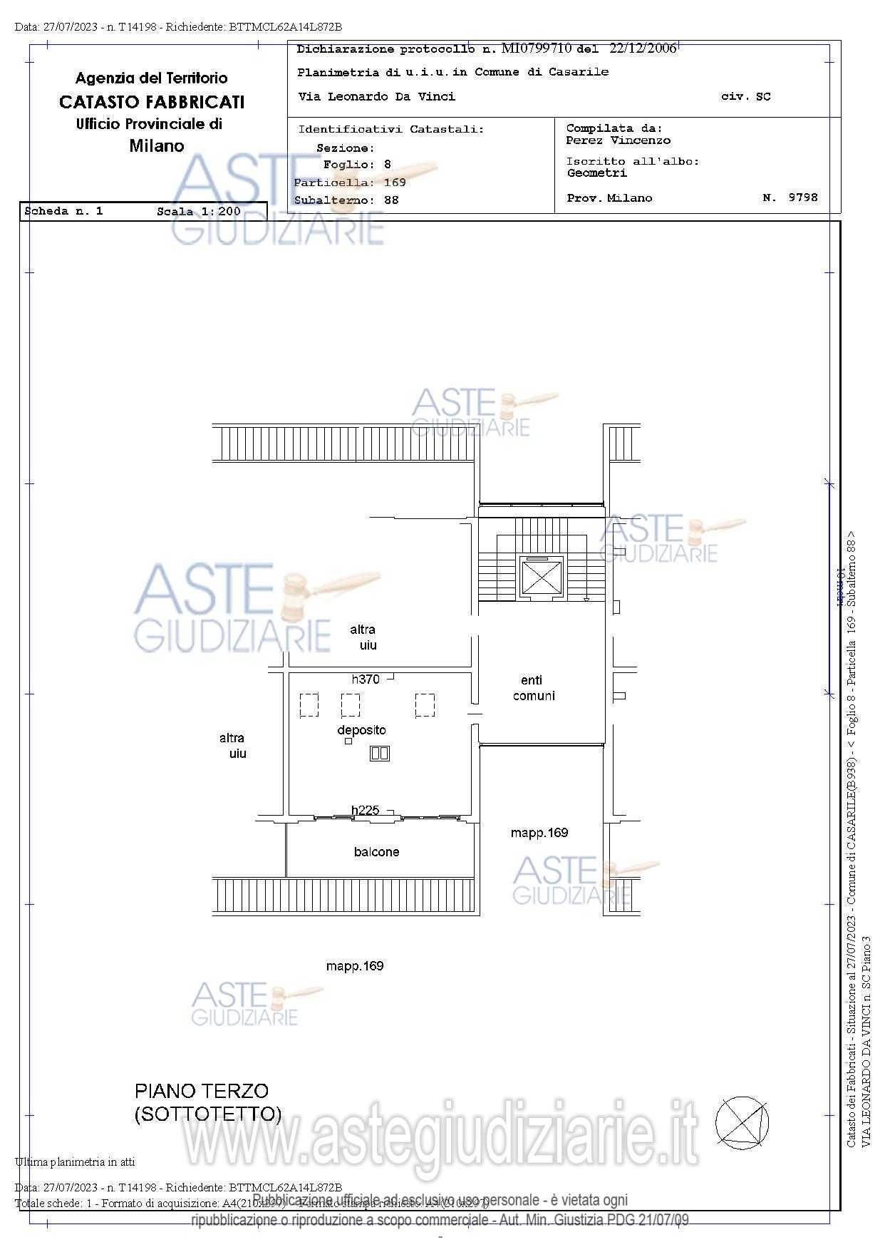 Planimetria del bene