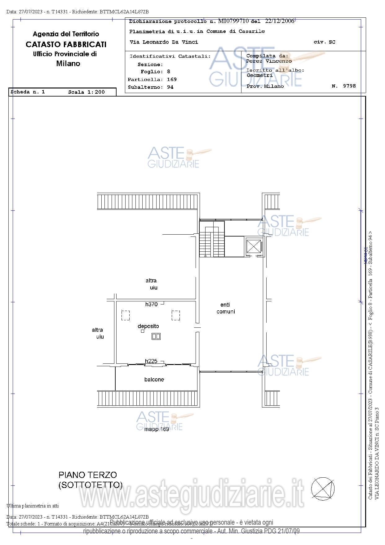 Planimetria del bene