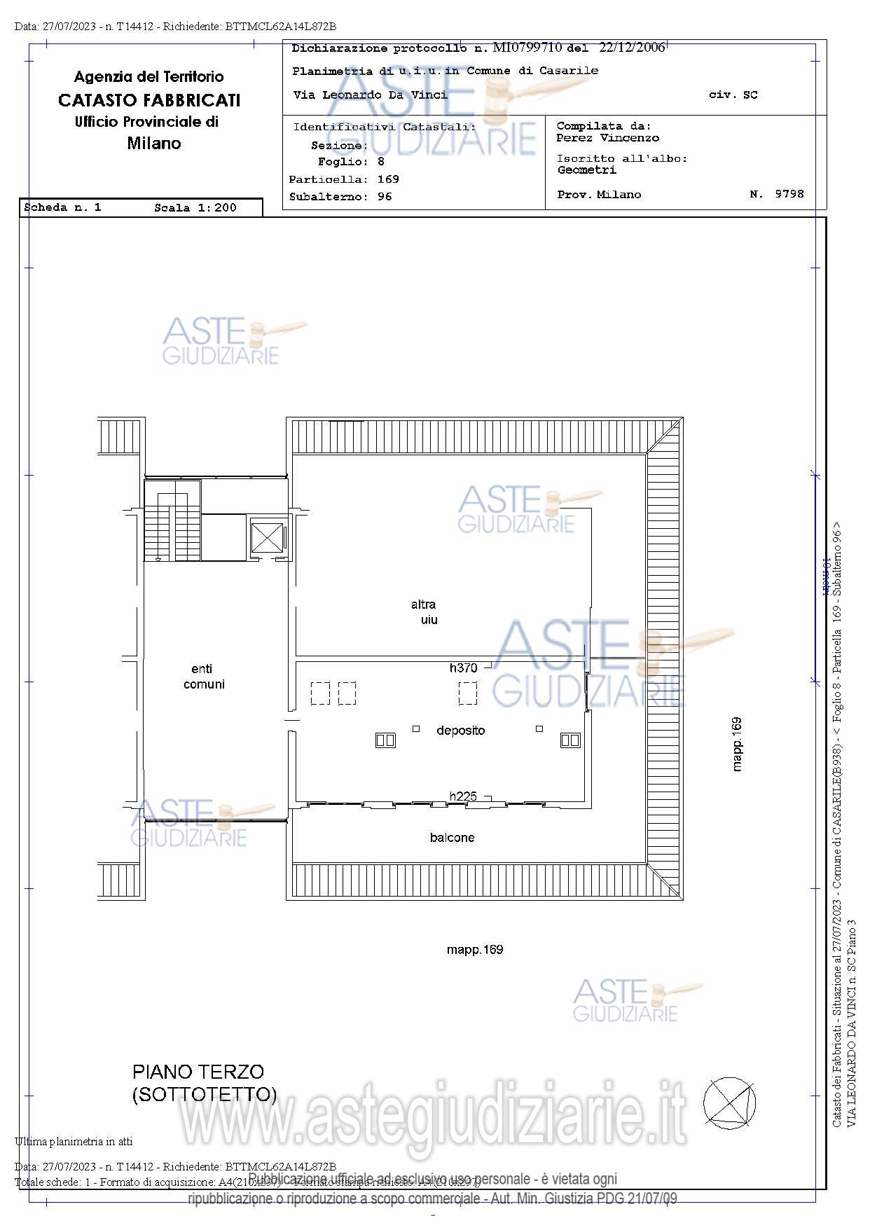 Planimetria del bene