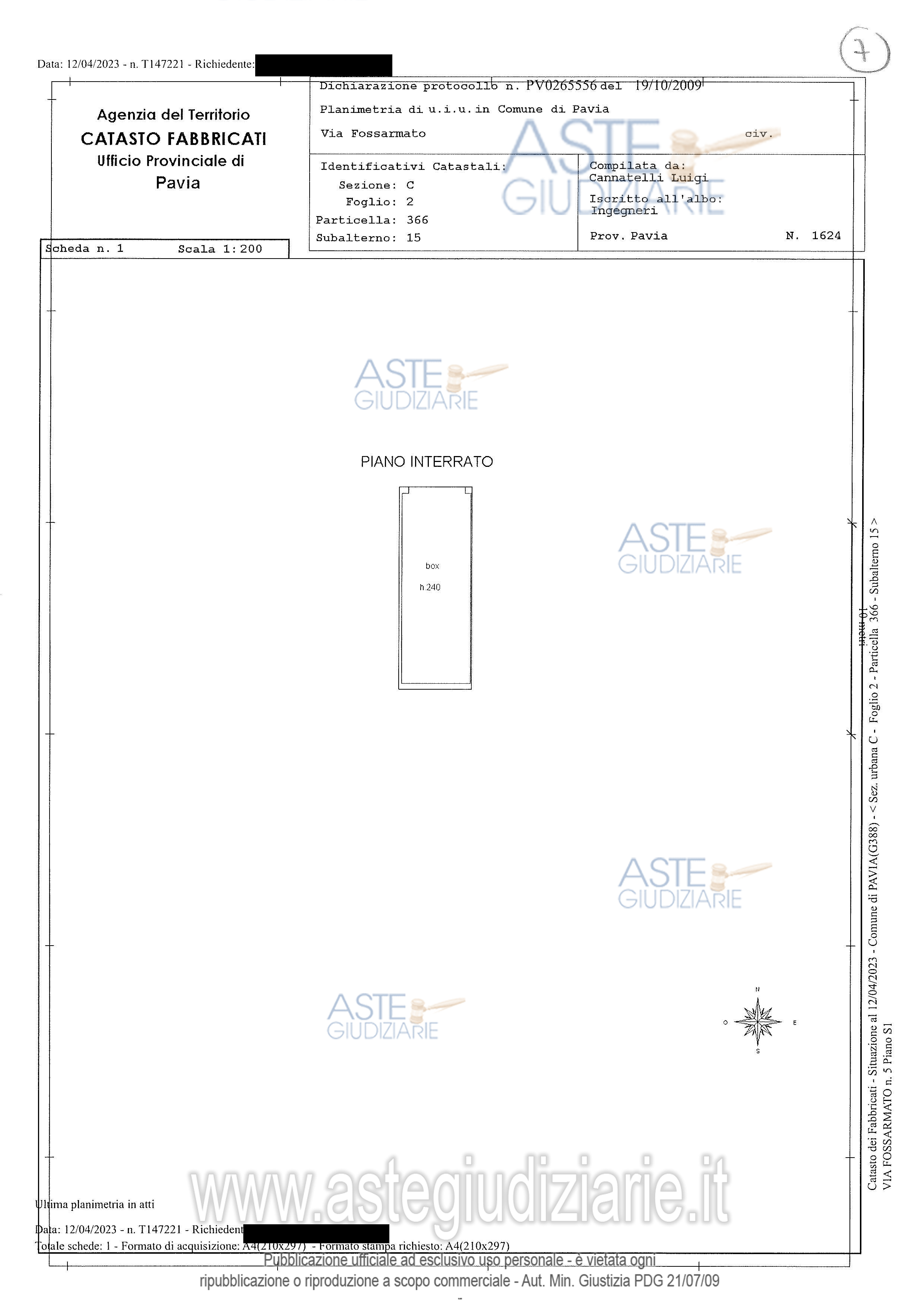 Planimetria del bene