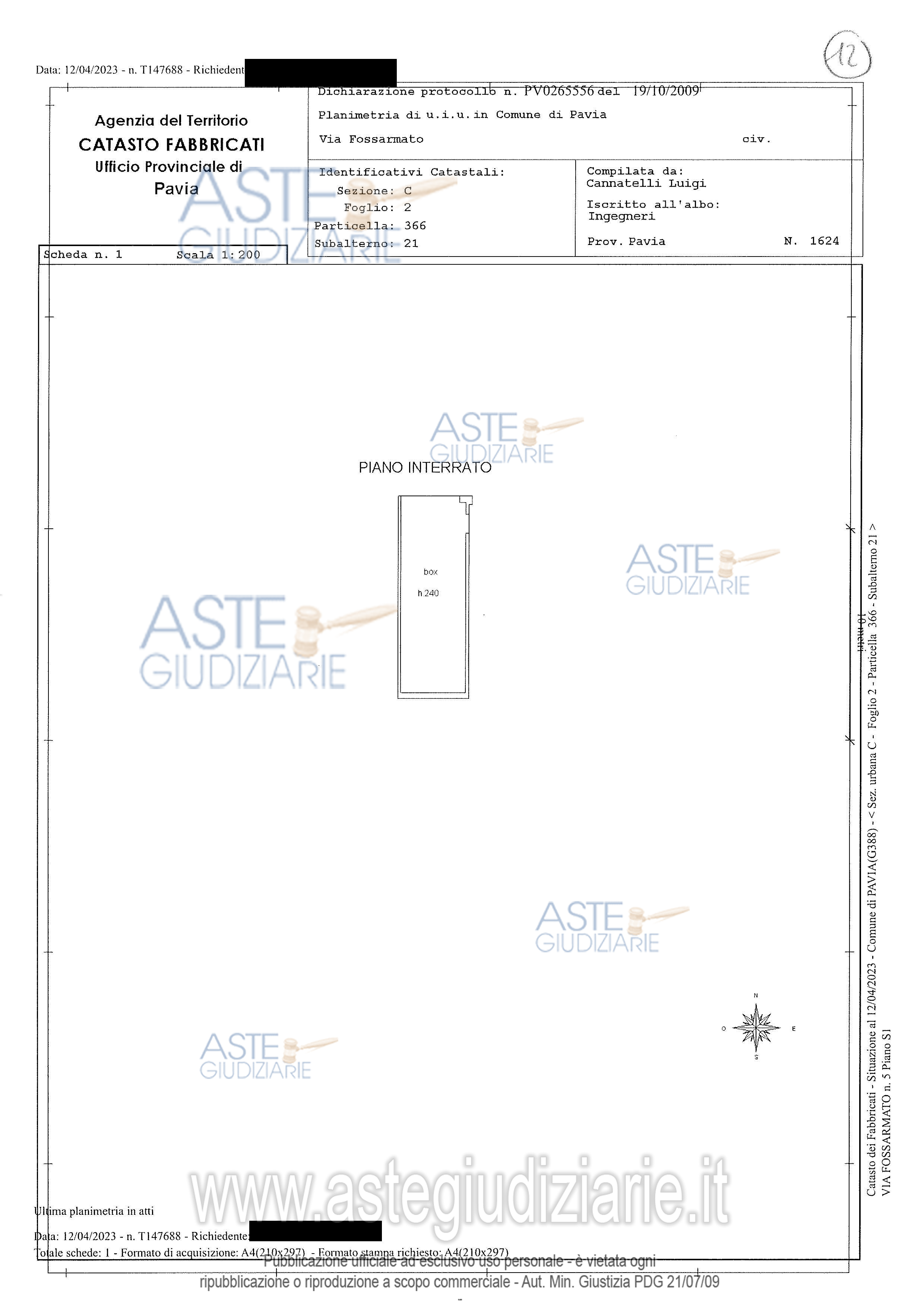 Planimetria del bene