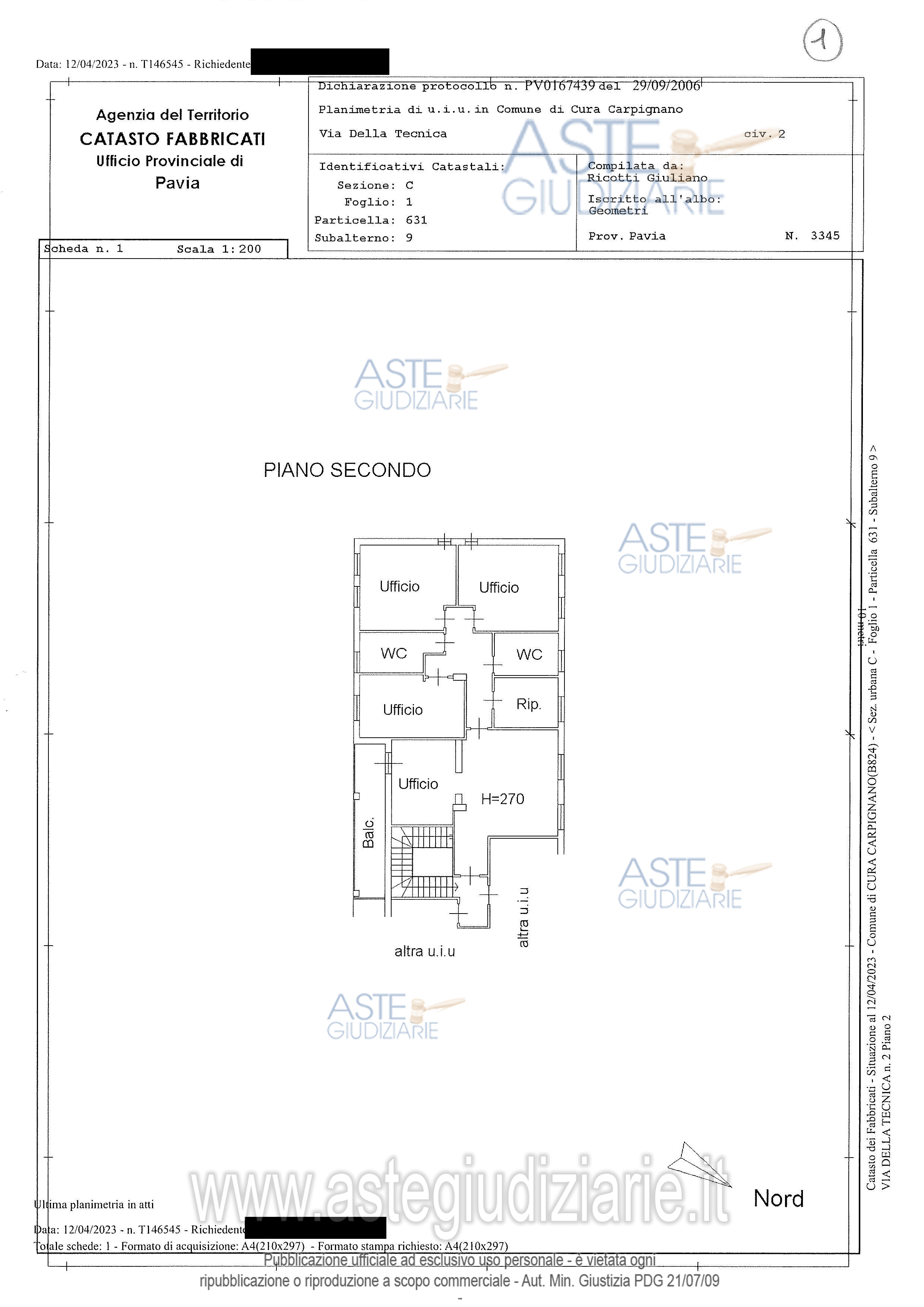 Planimetria del bene