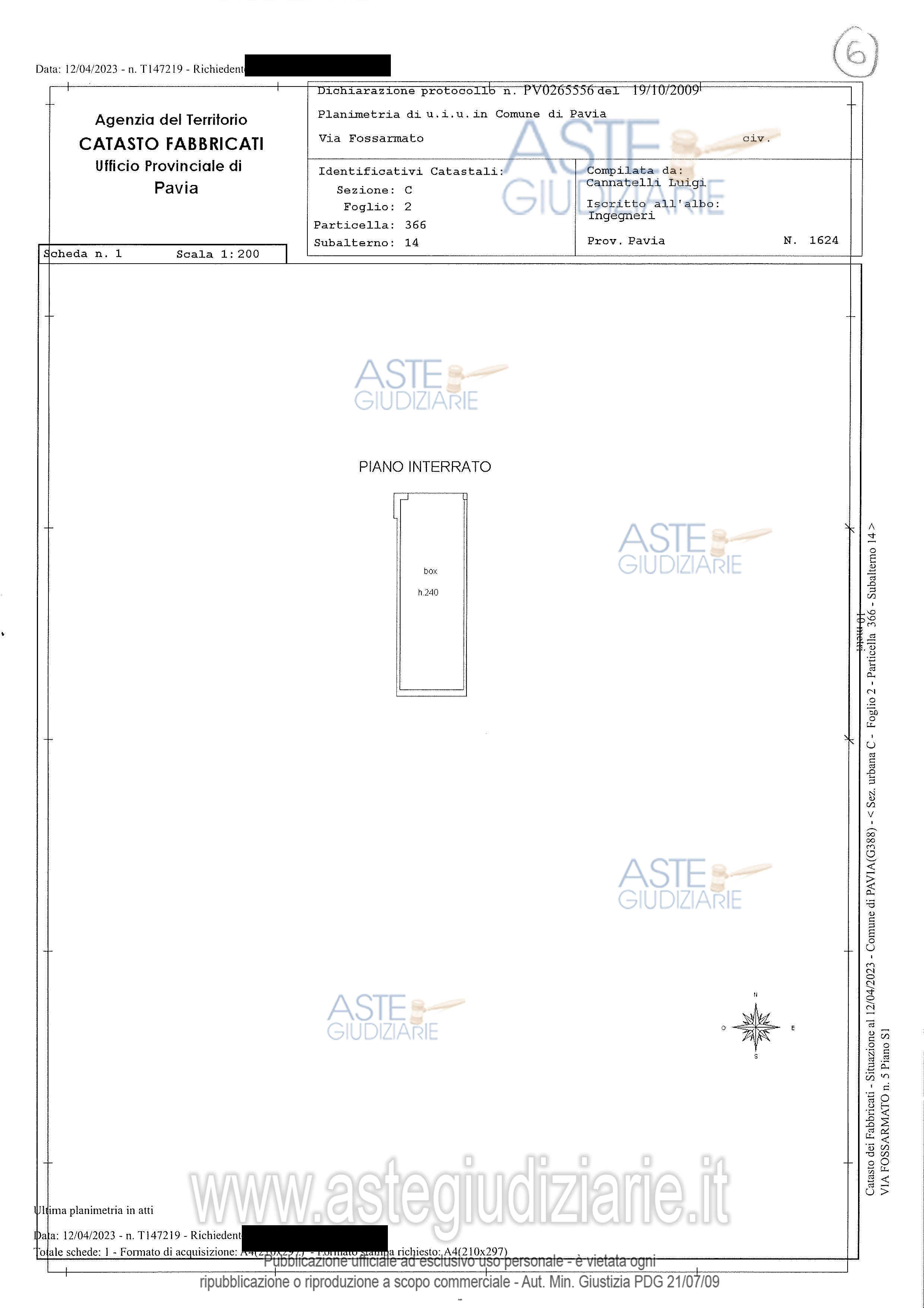 Planimetria del bene