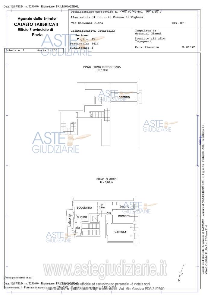 Planimetria del bene