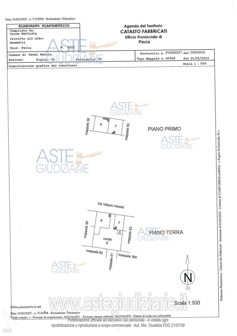 Planimetria del bene