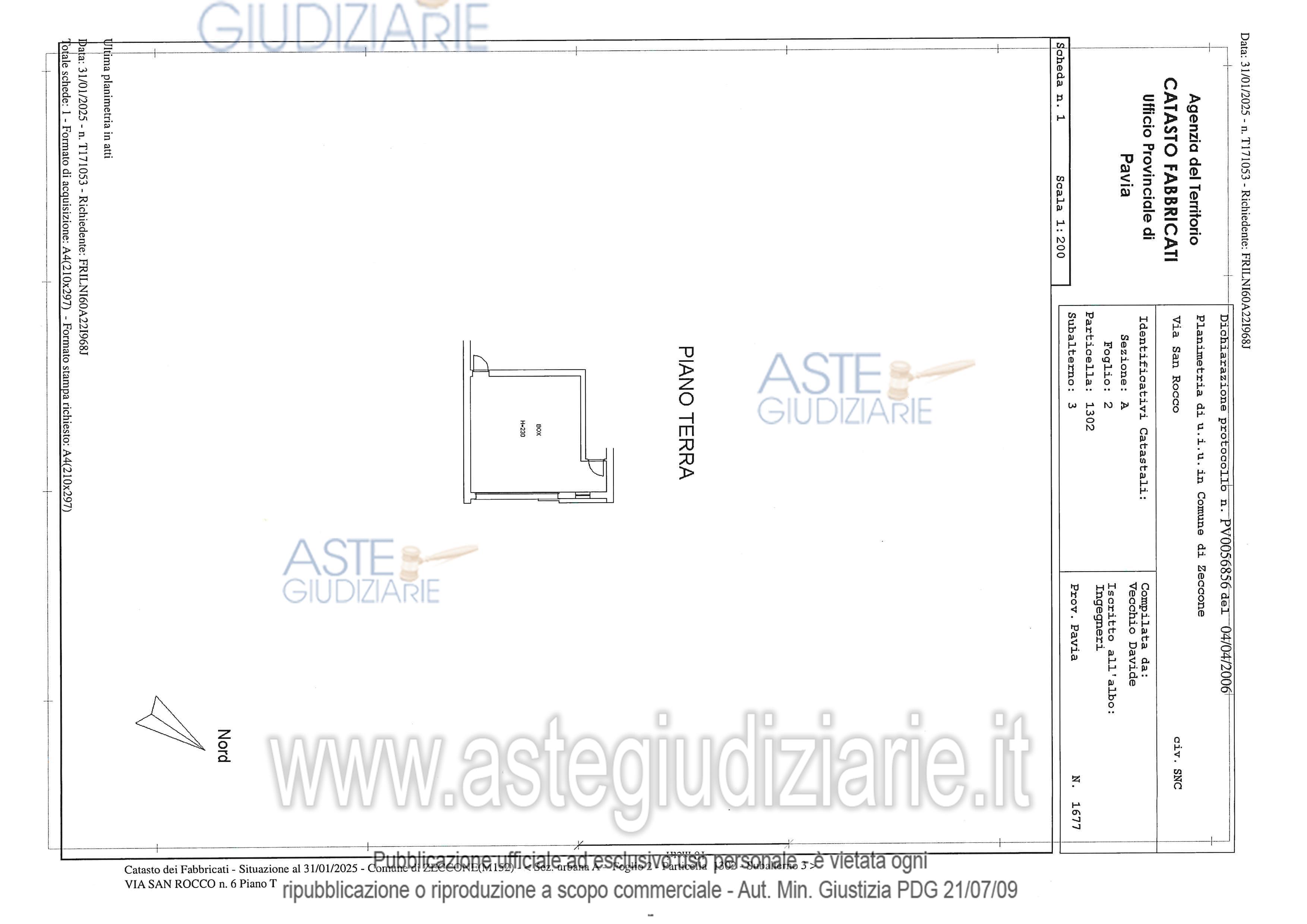 Planimetria del bene