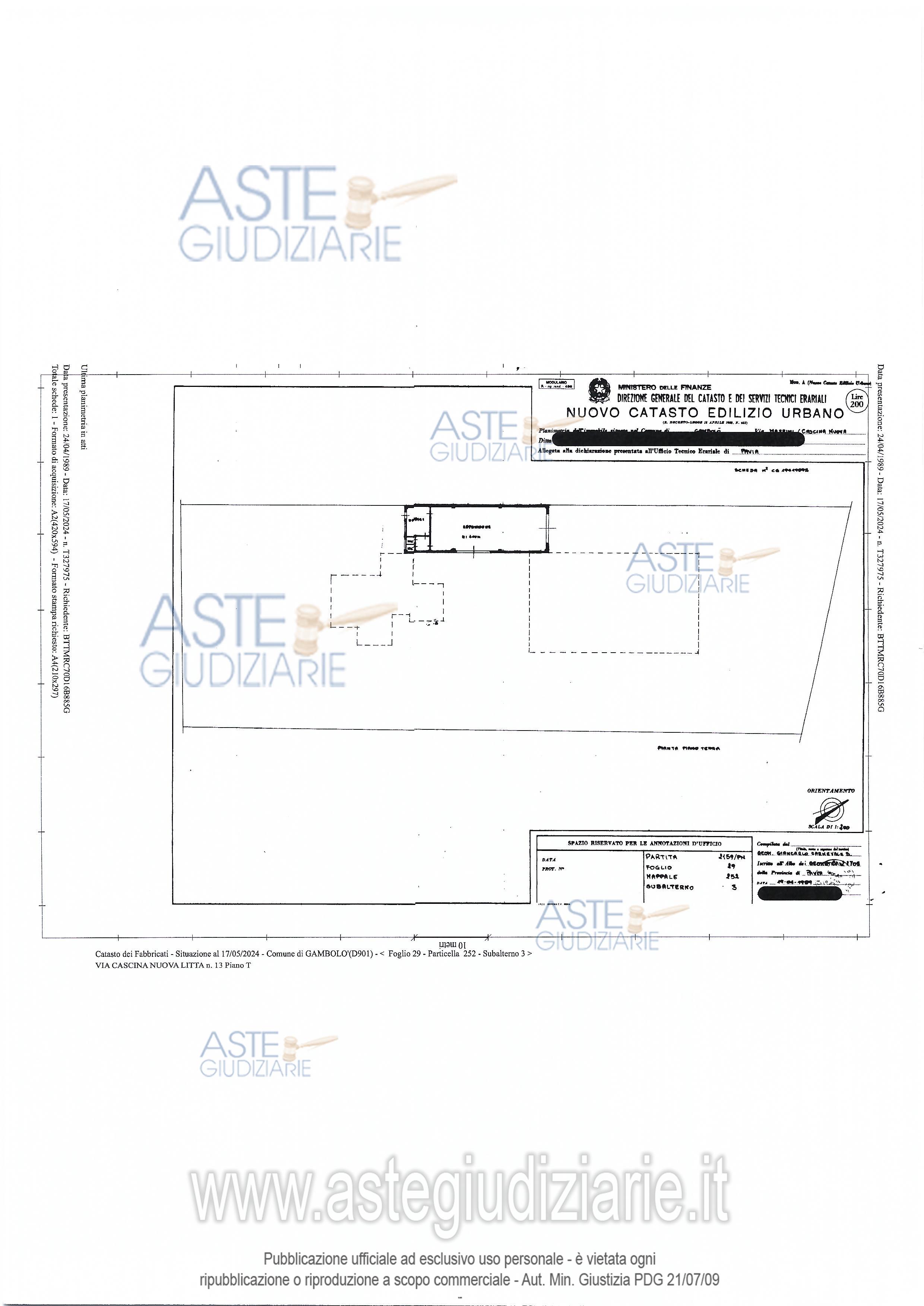 Planimetria del bene