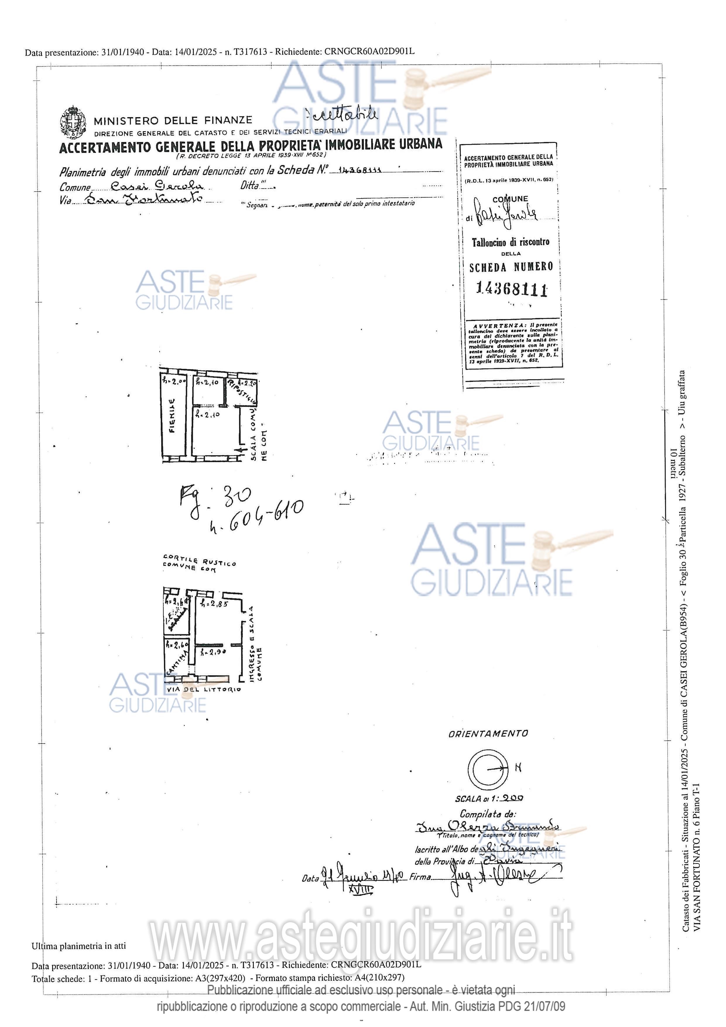 Planimetria del bene