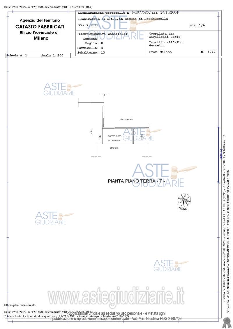 Planimetria del bene