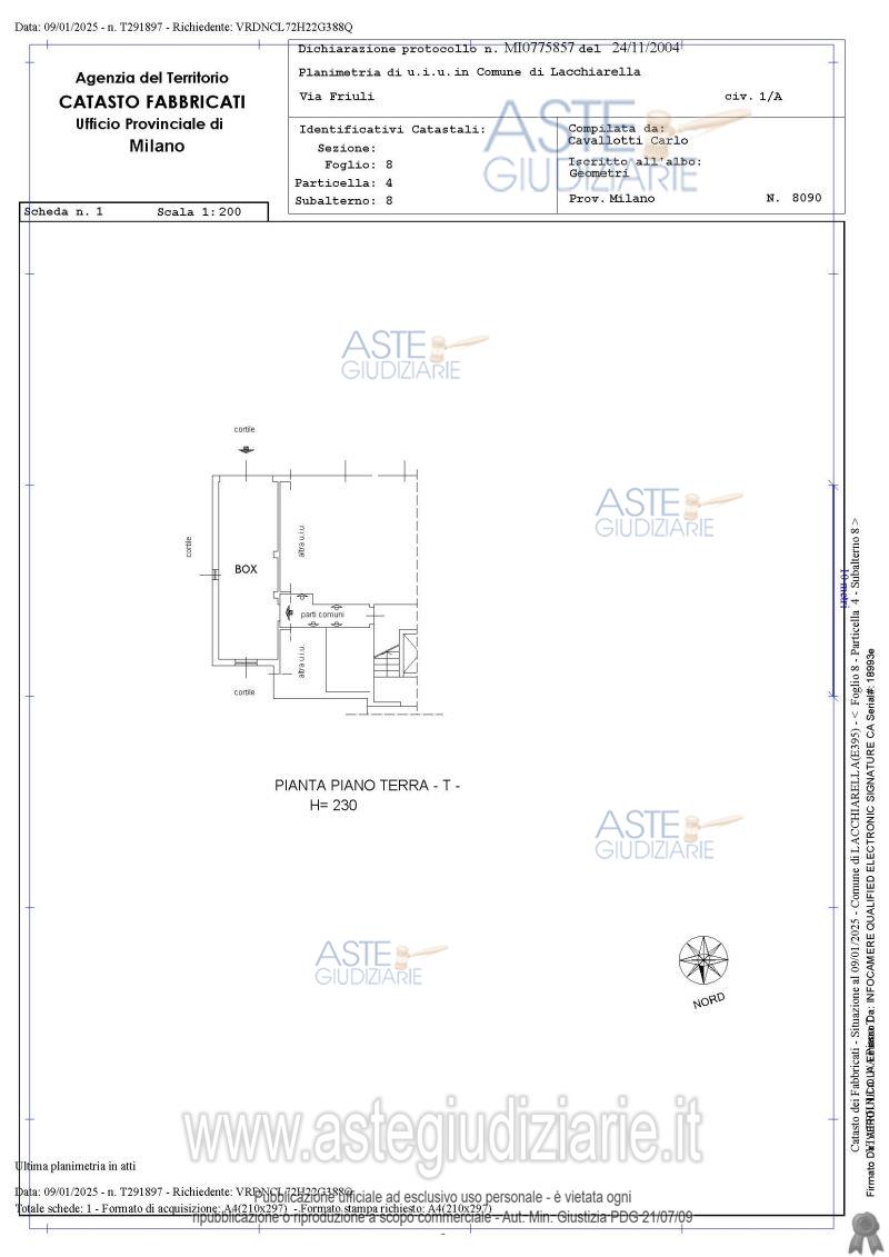 Planimetria del bene