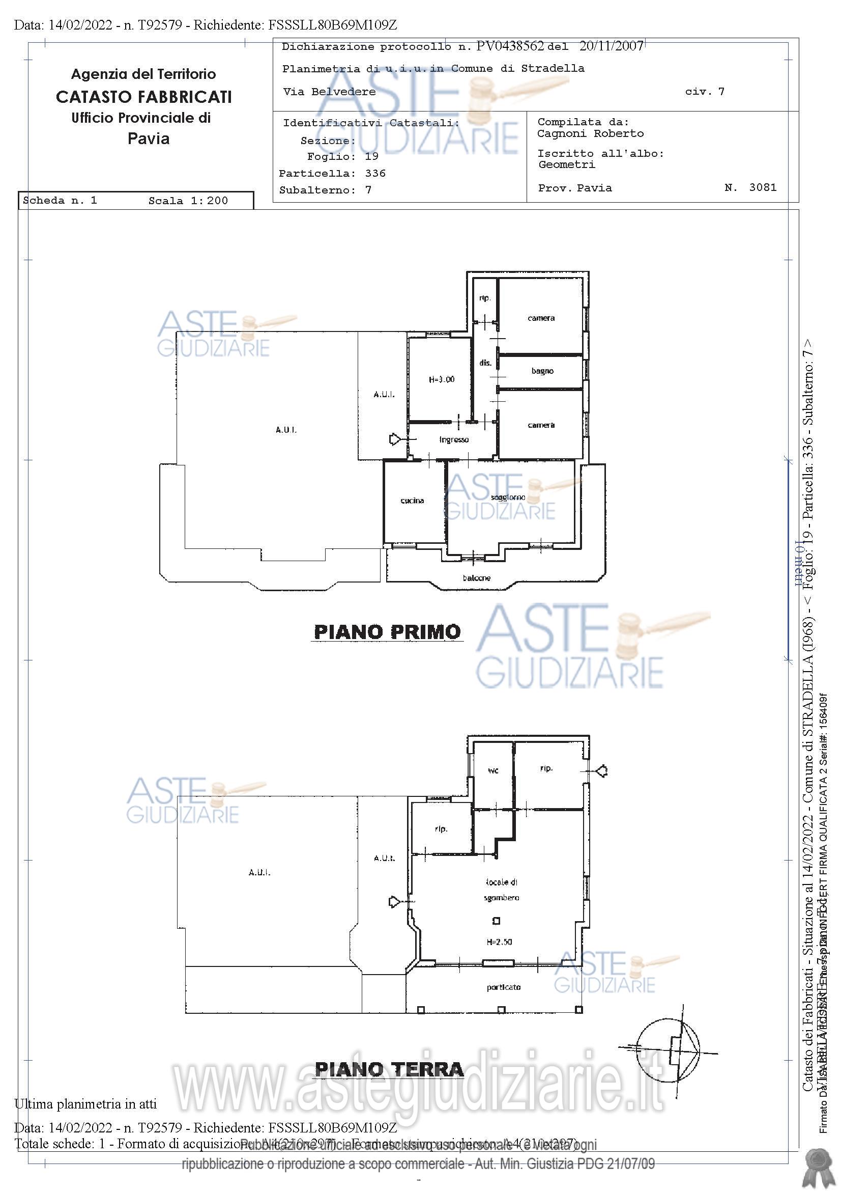 Planimetria del bene