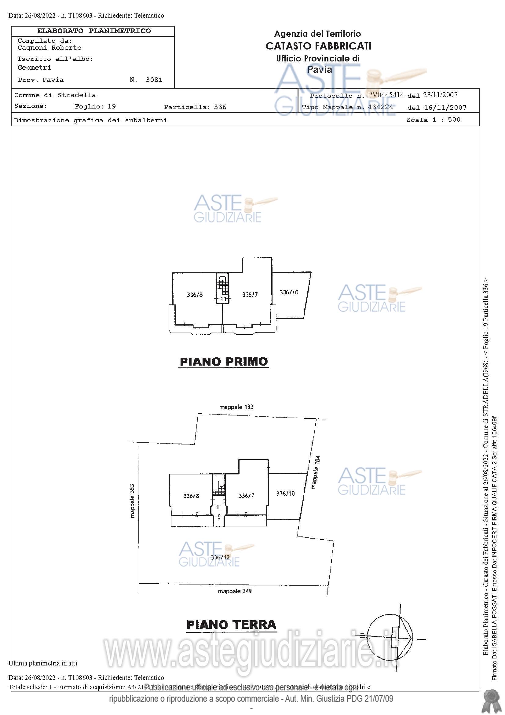 Planimetria del bene