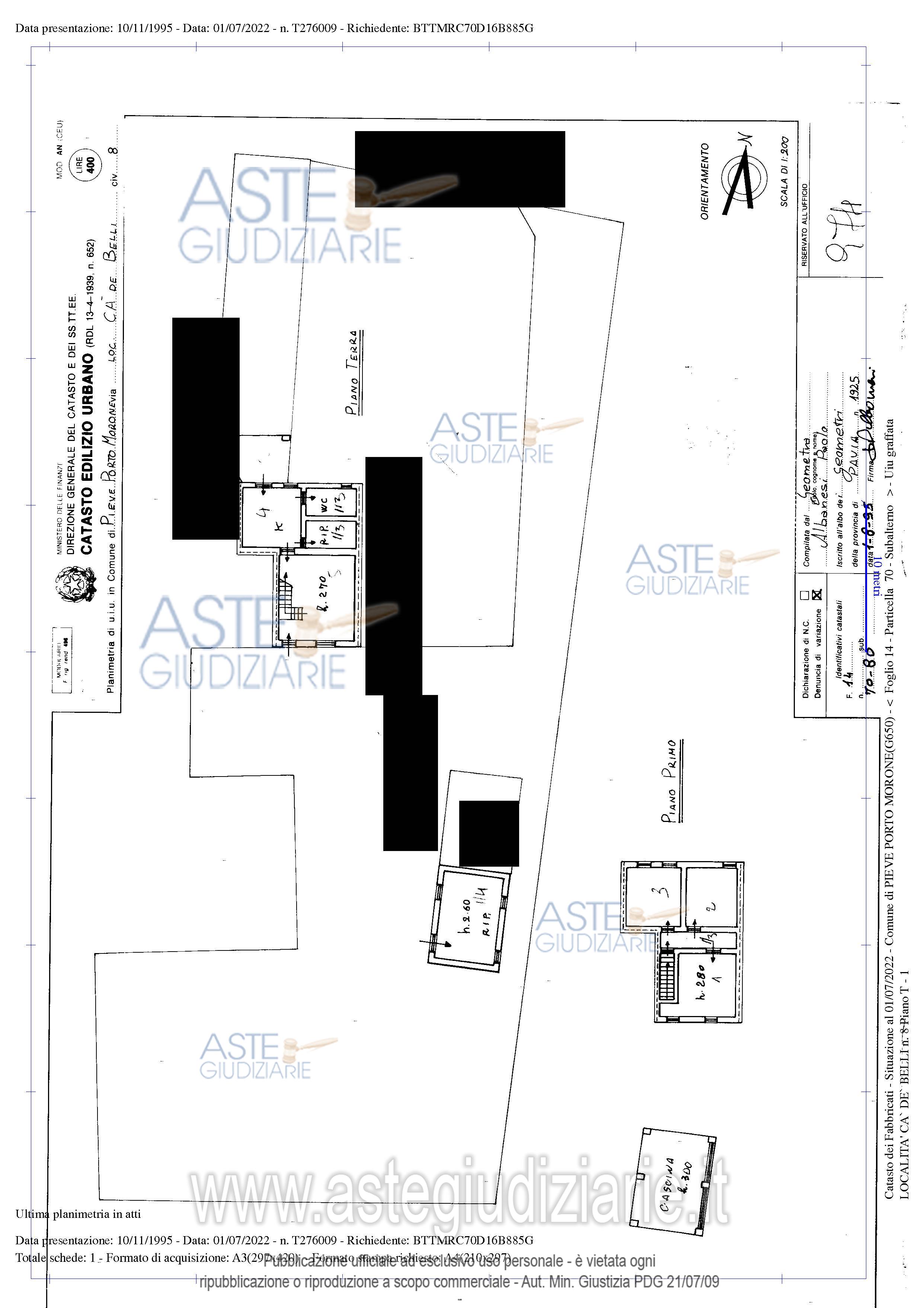 Planimetria del bene