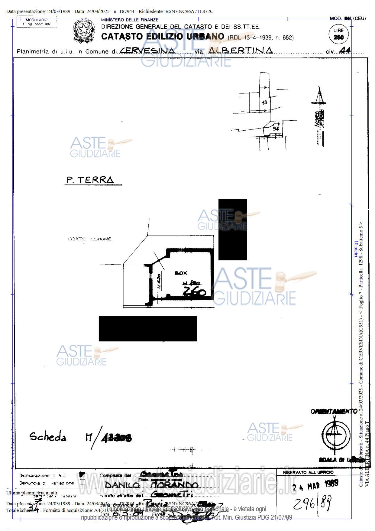 Planimetria del bene
