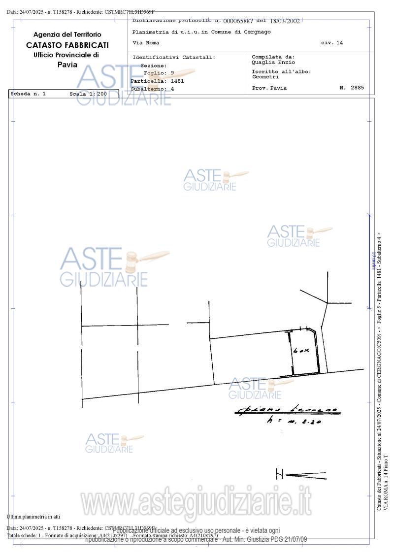 Planimetria del bene