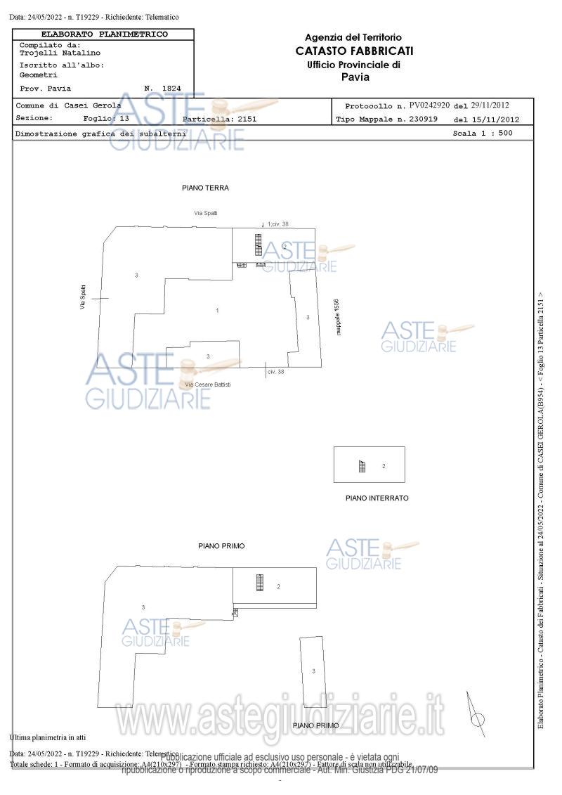 Planimetria del bene