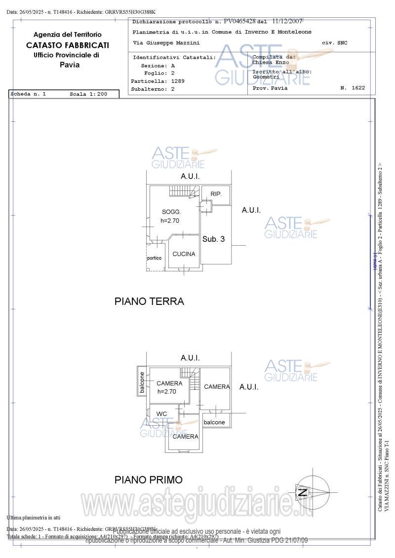 Planimetria del bene