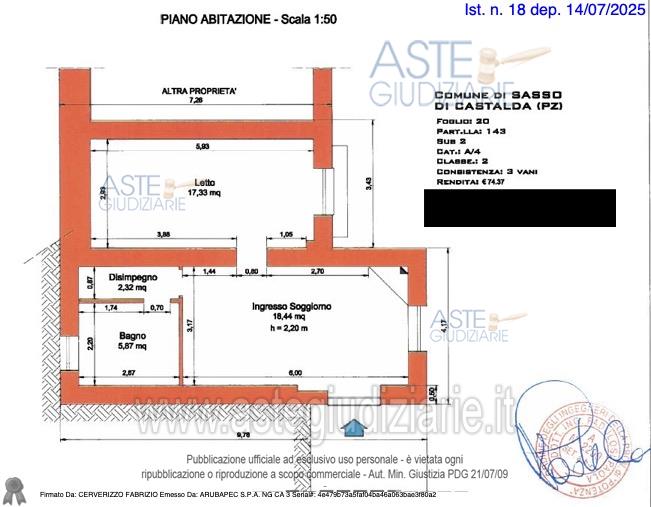 Planimetria del bene