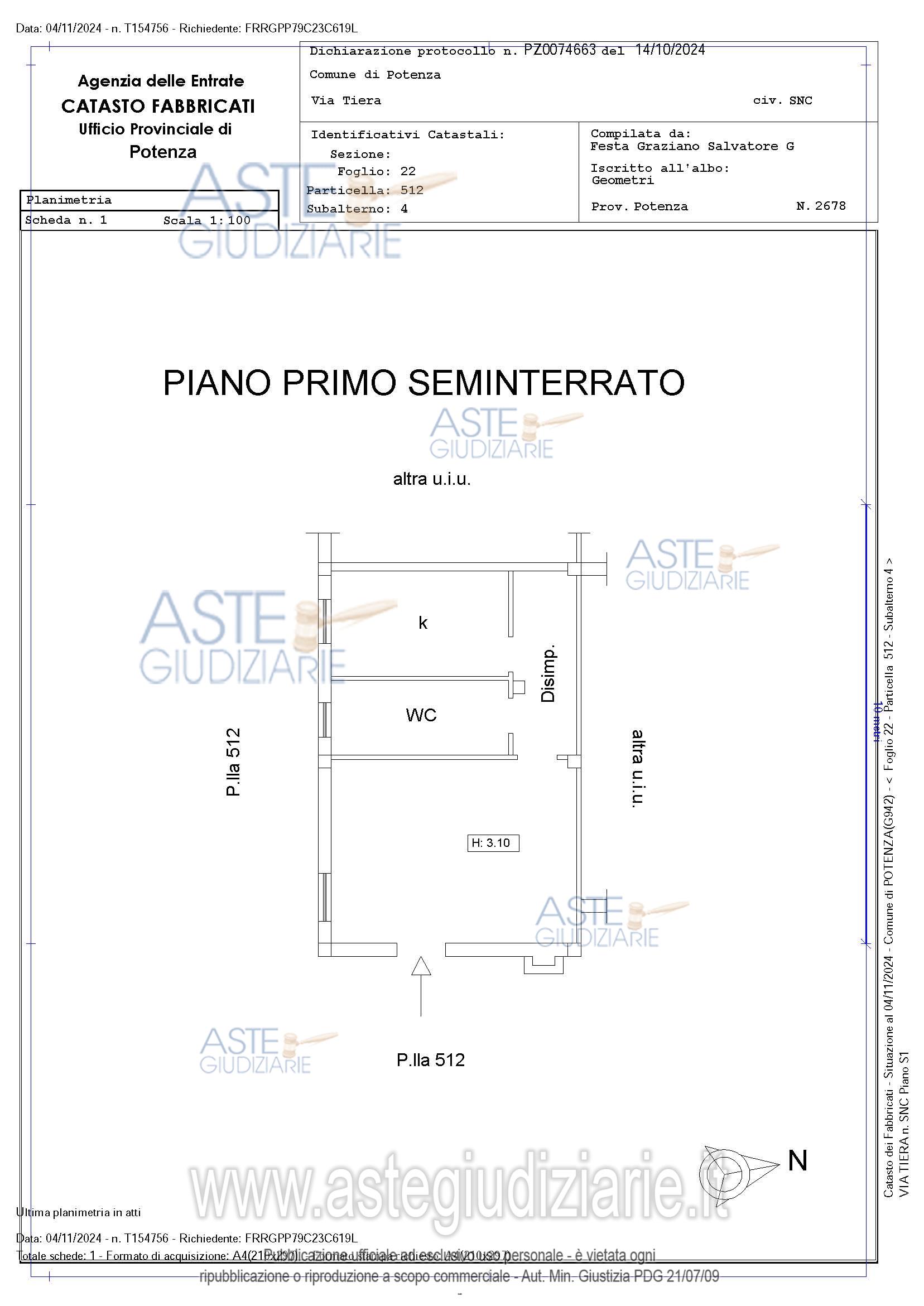 Planimetria del bene