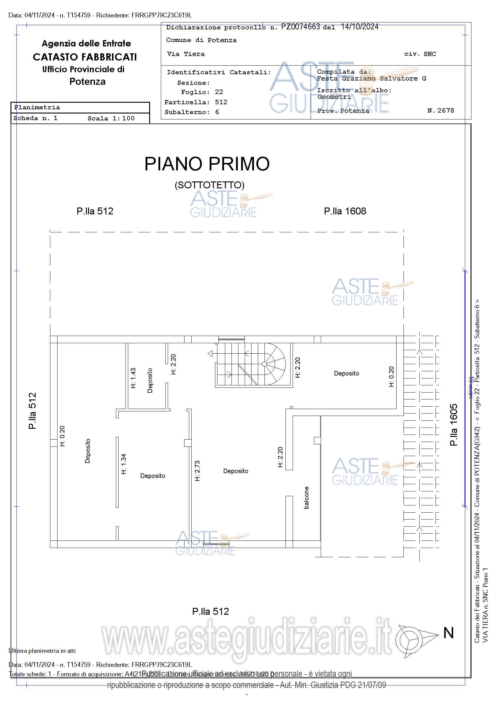 Planimetria del bene