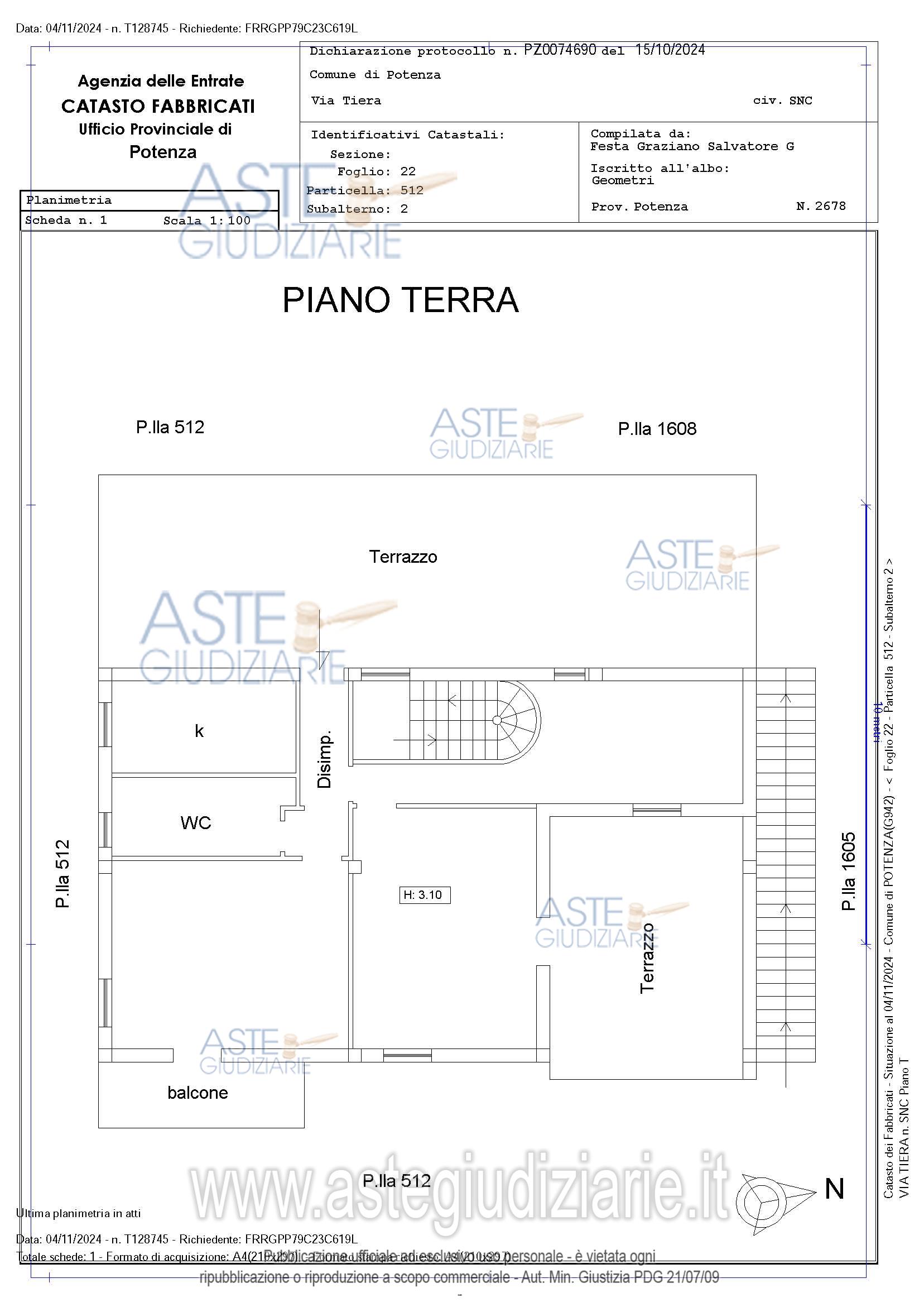 Planimetria del bene