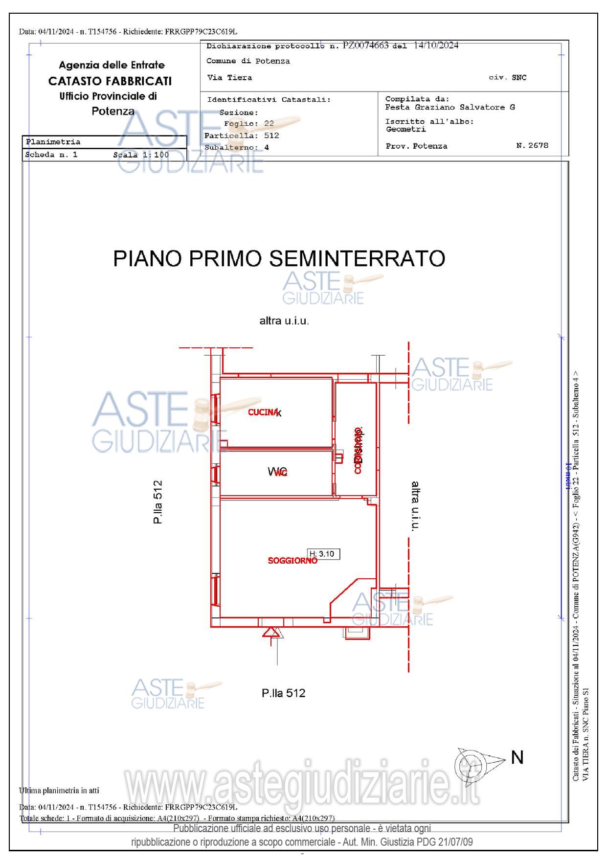 Planimetria del bene