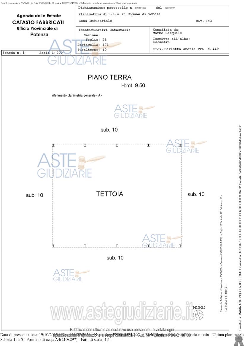 Planimetria del bene