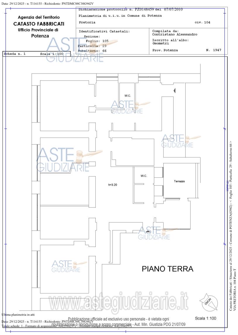 Planimetria del bene