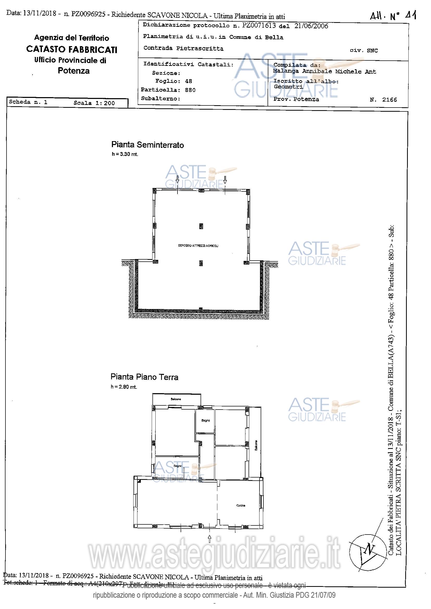 Planimetria del bene