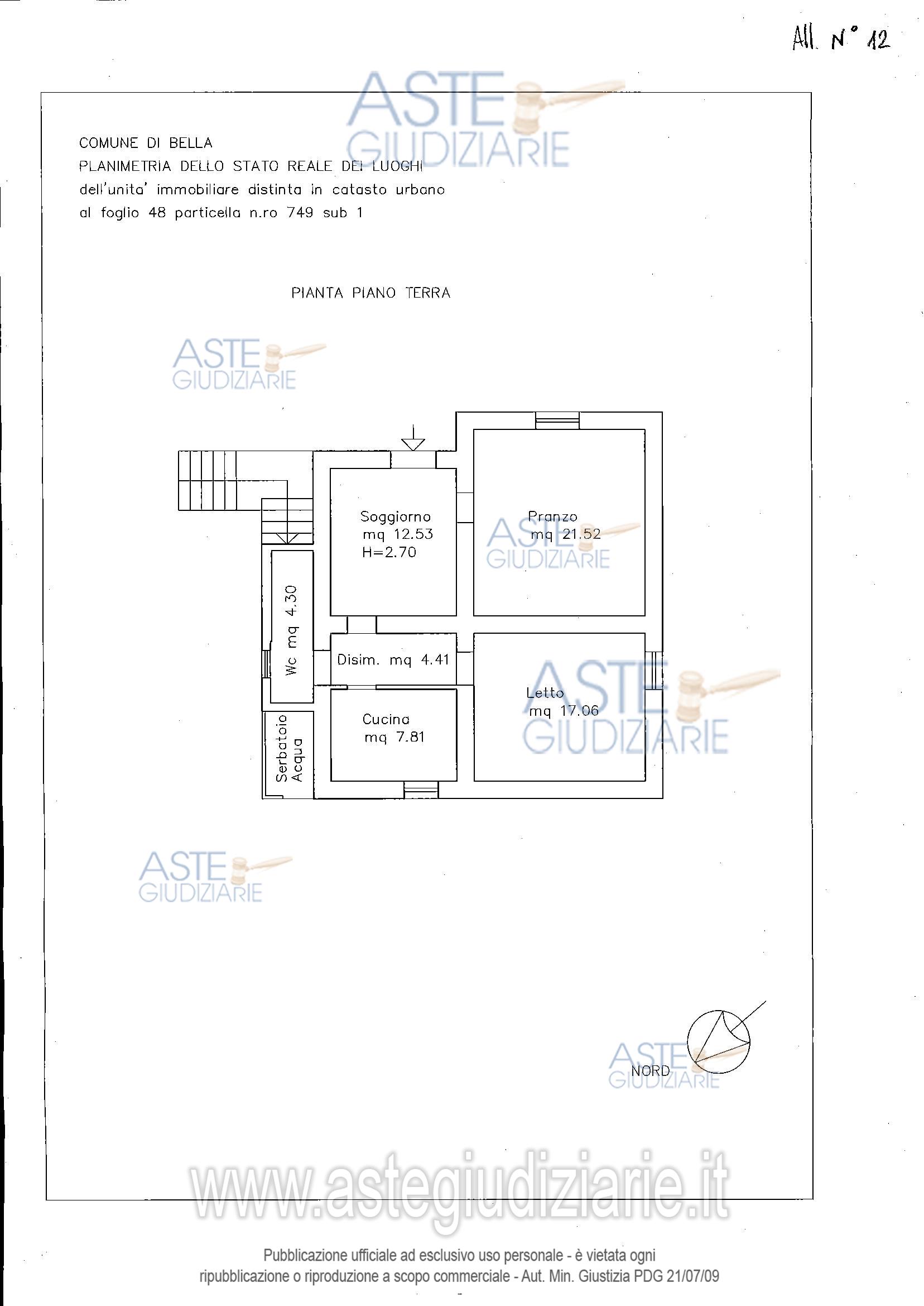 Planimetria del bene