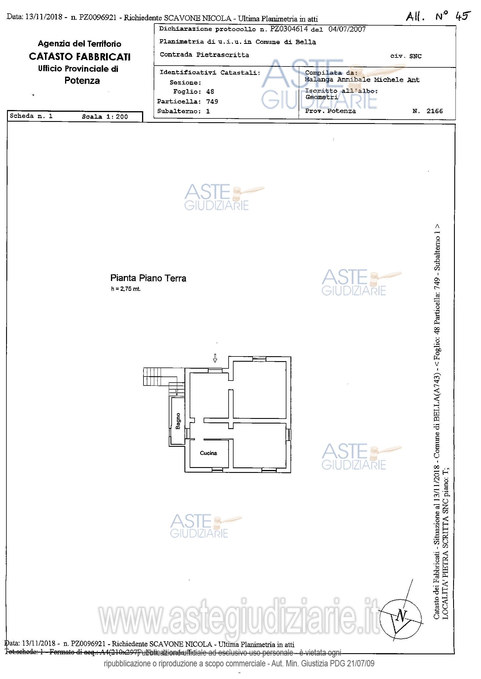 Planimetria del bene