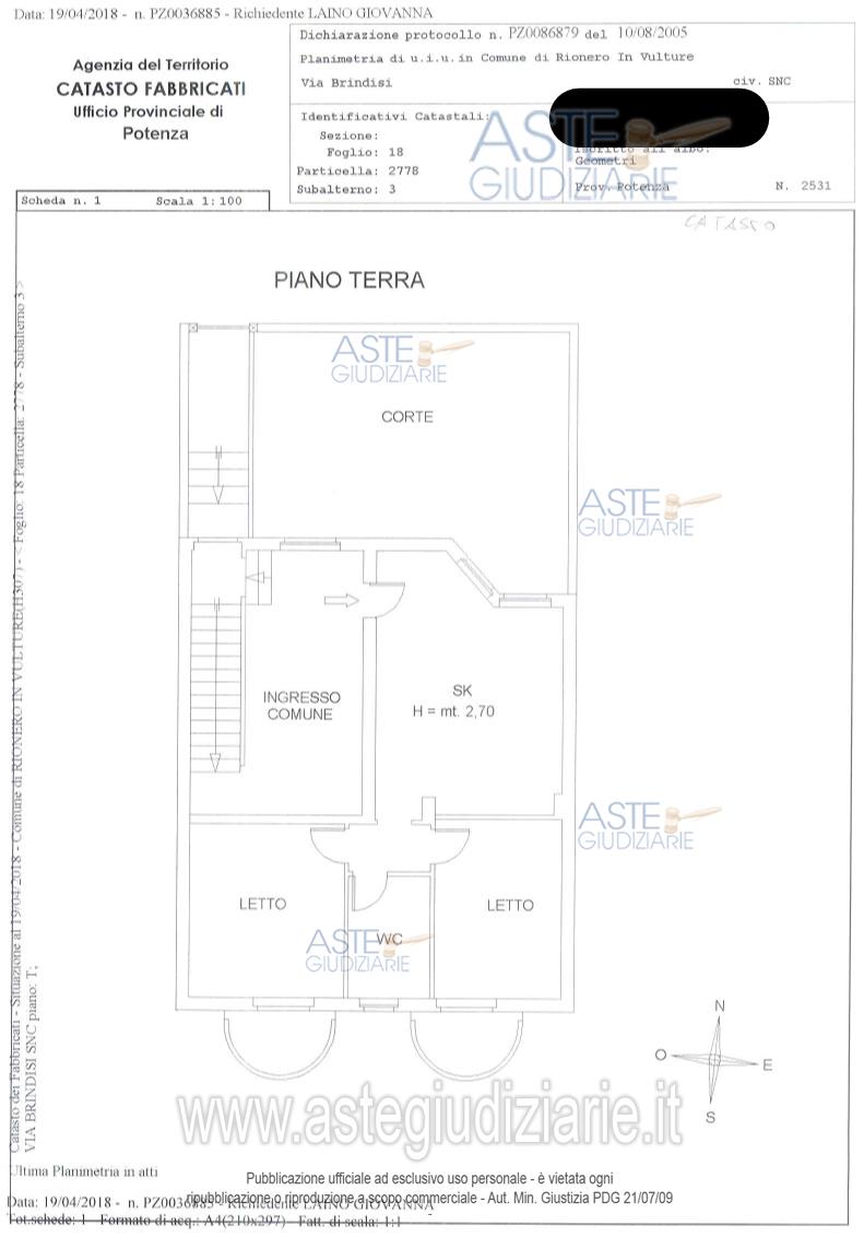 Planimetria del bene
