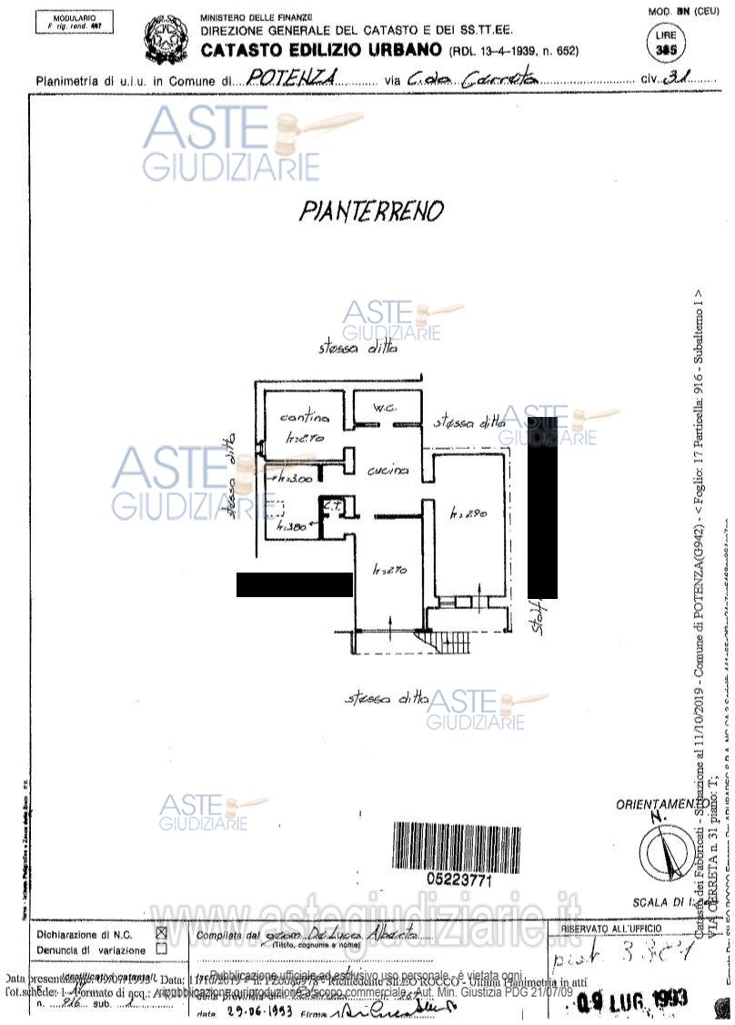 Planimetria del bene