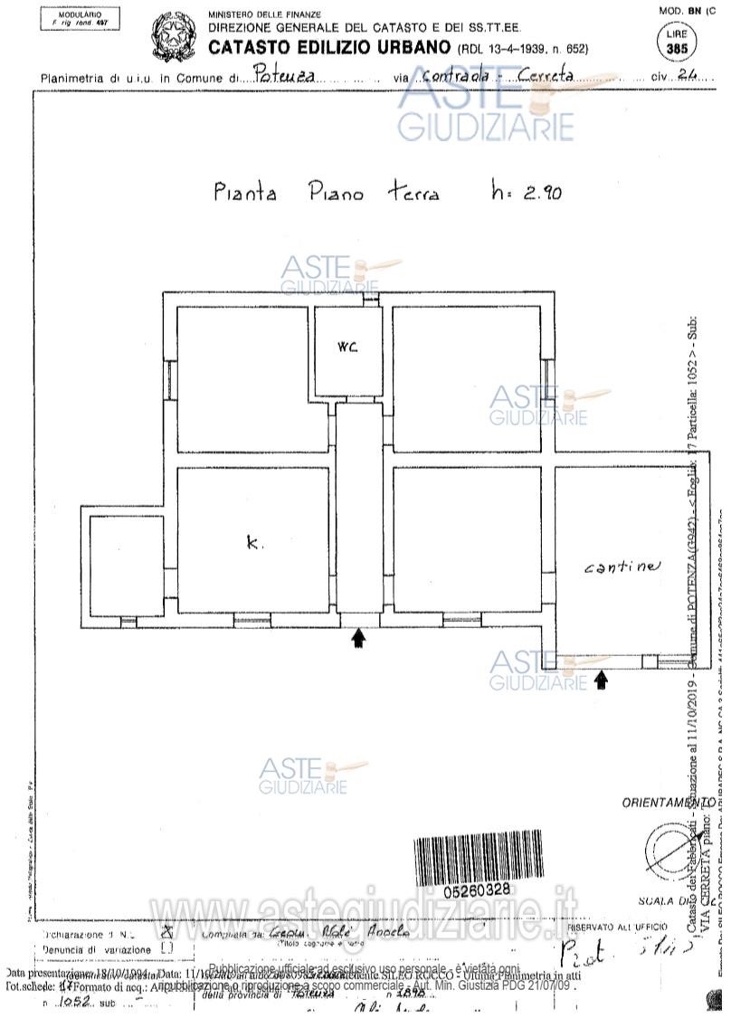 Planimetria del bene