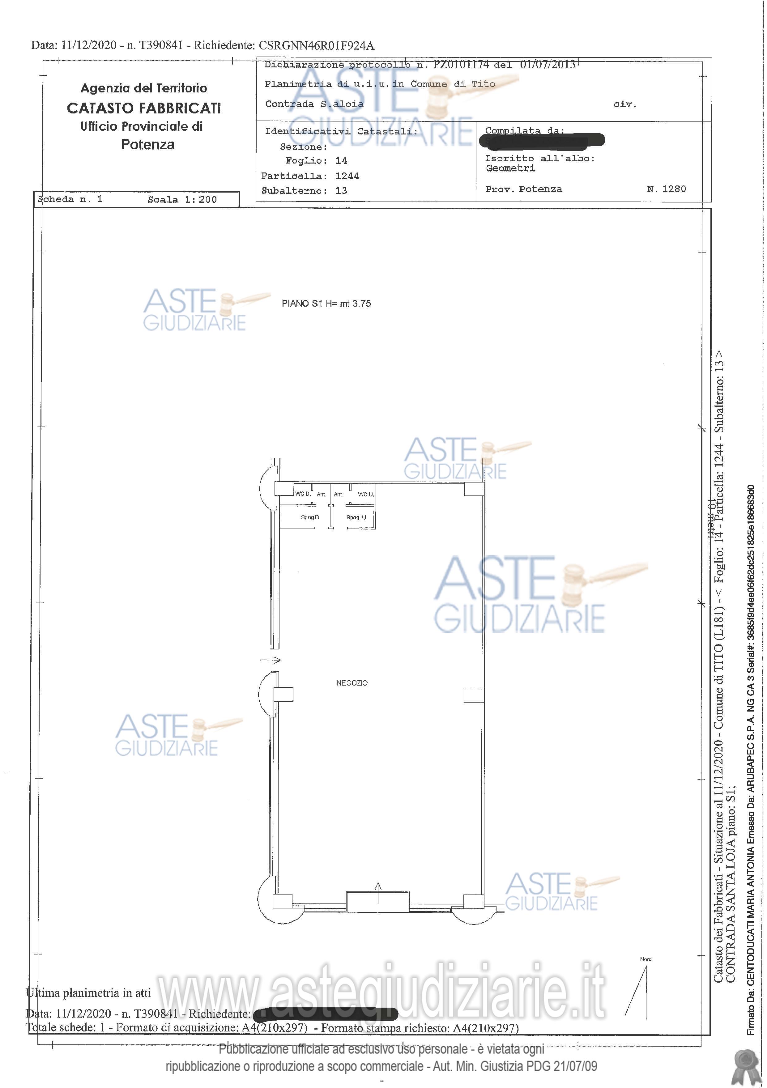 Planimetria del bene