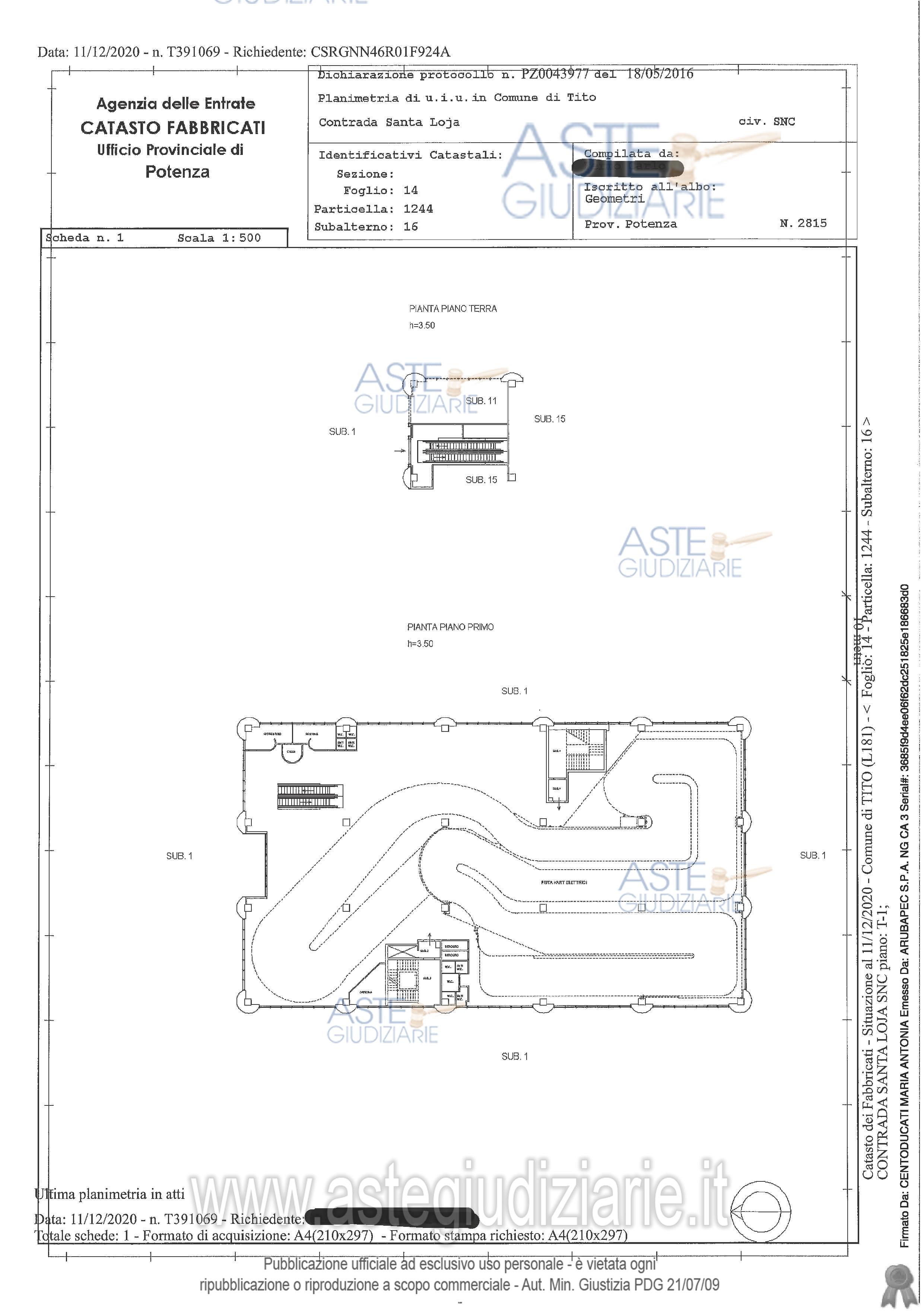 Planimetria del bene