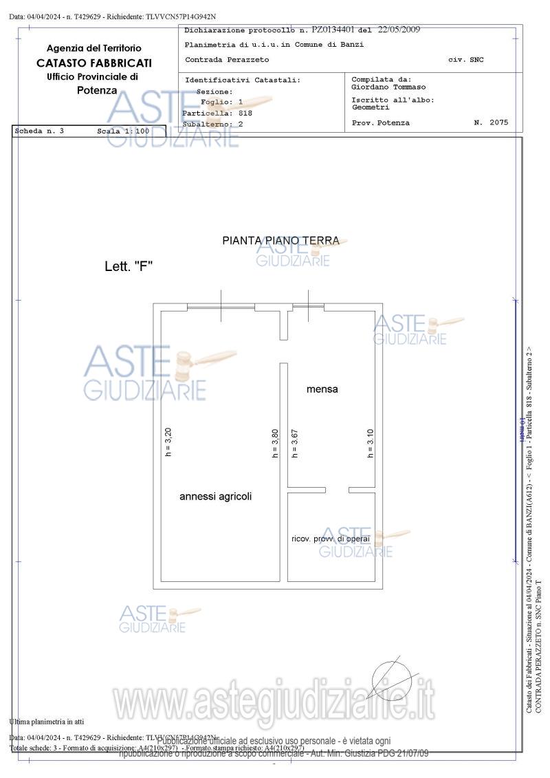 Planimetria del bene