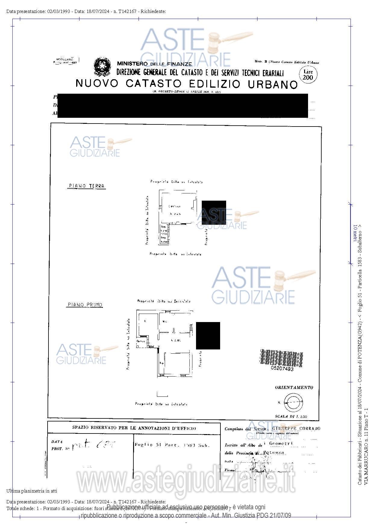 Planimetria del bene