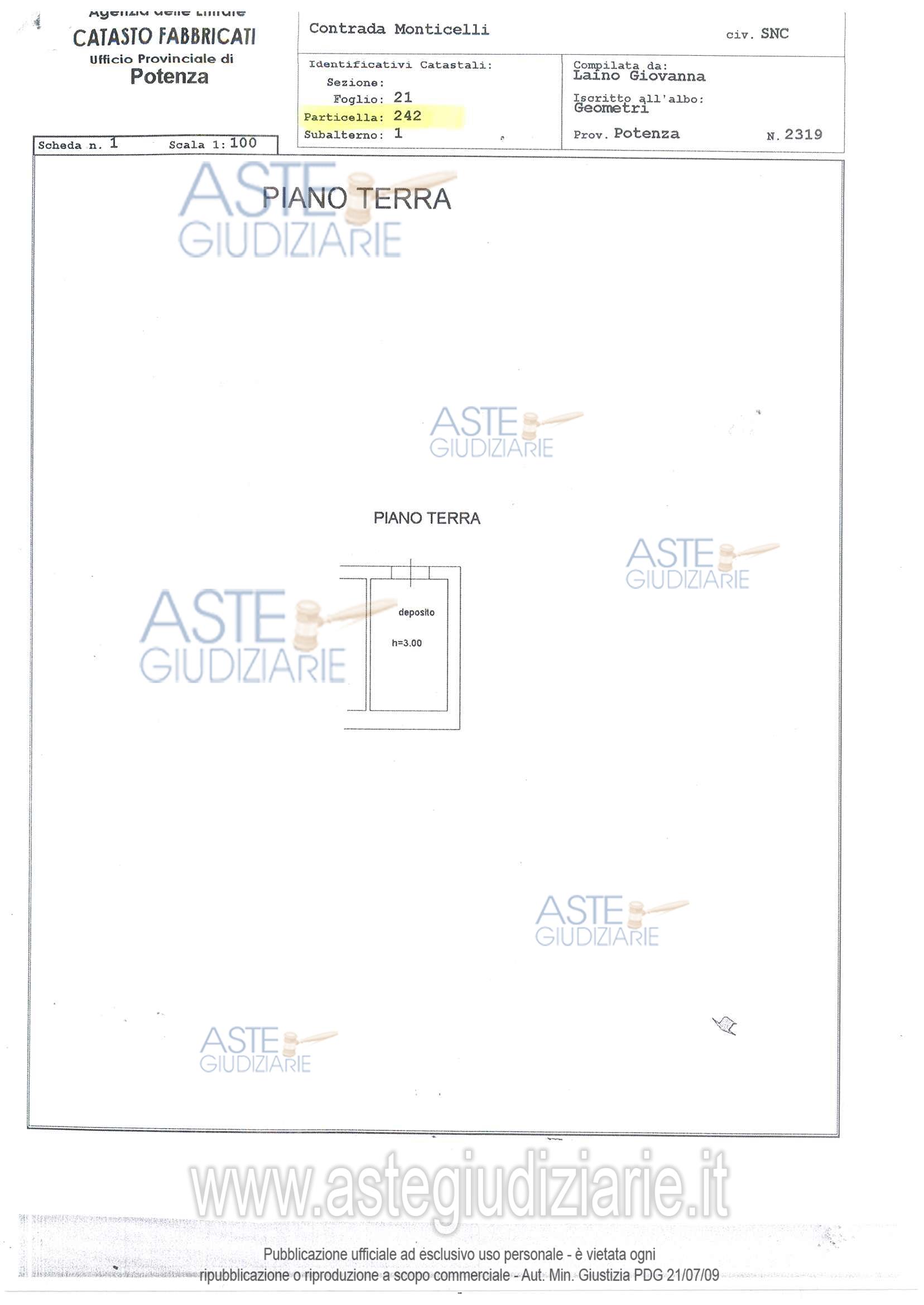 Planimetria del bene