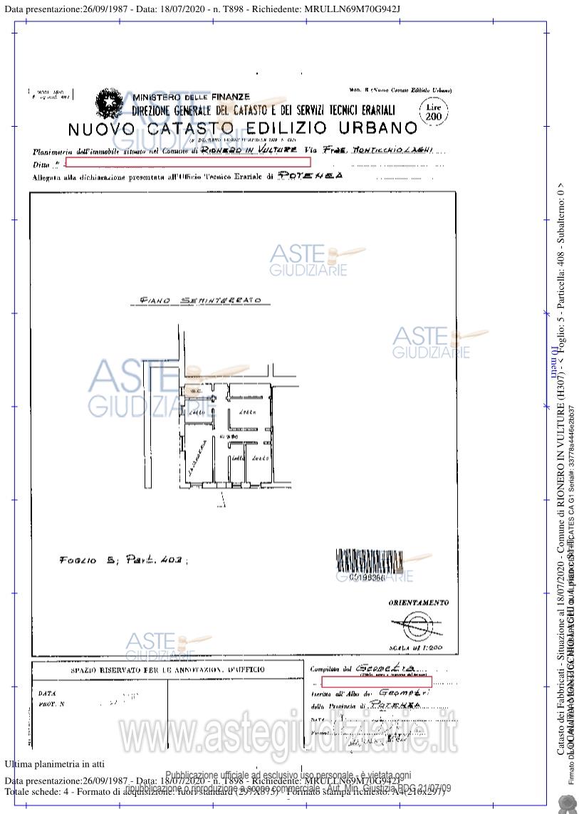 Planimetria del bene